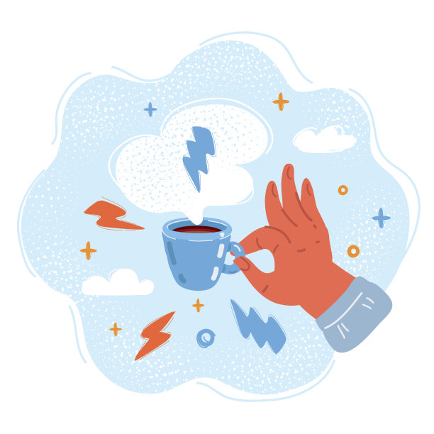 矢量插图手一杯咖啡，浓缩咖啡图片下载