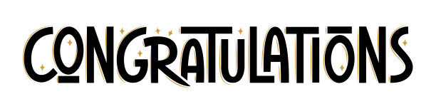 祝贺字母问候语。手写文字与金色孤立在白色背景。向量文字贺卡，横幅，海报，邀请图片下载