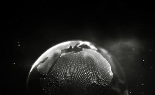 黑色的技术背景。全球通信网络概念图片下载