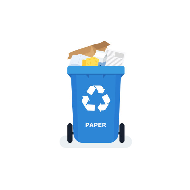 废弃物隔离。垃圾按材料分类，在有颜色的垃圾桶里分类。废物利用与生态节约理念。图片下载