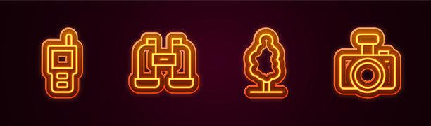 设置行对讲机双筒望远镜树和照片图片下载