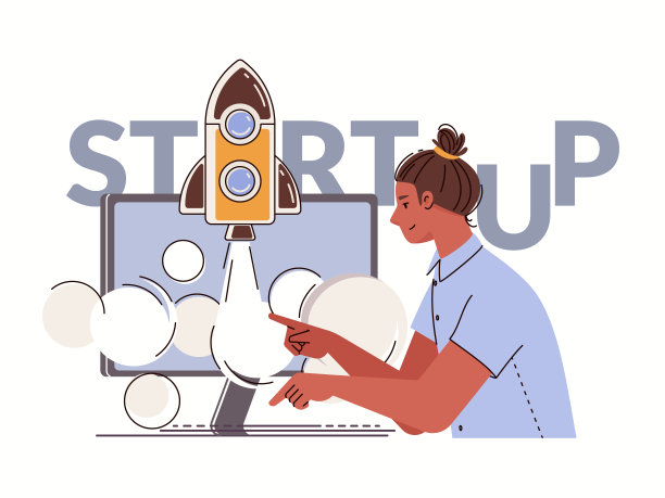 雄心勃勃的年轻人发射火箭。图片下载