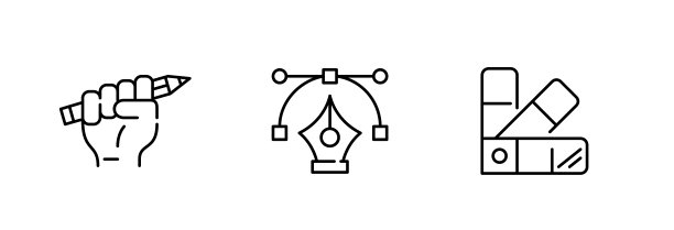 绘图，矢量和室内设计。像素完美，可编辑的描线图标图片下载