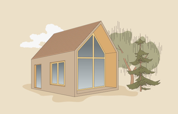 当代住宅矢量插图图片下载