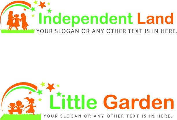 顽皮的孩子女孩幼儿园操场标志图片下载