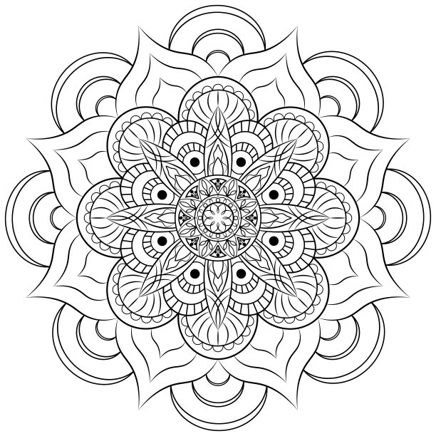 曼荼罗2号，矢量，孤立物体，白色背景。图片下载