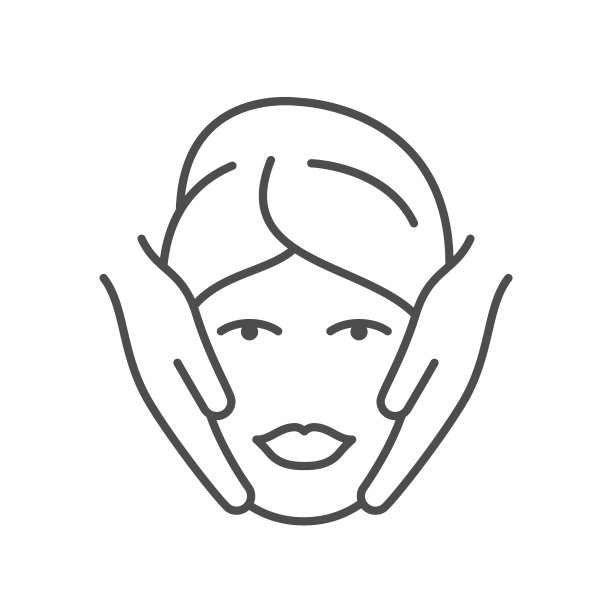 脸部按摩线条轮廓图标图片下载