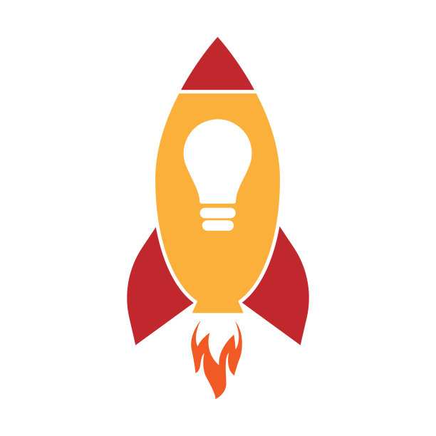 创业理念的象征。一个带着灯的火箭飞了起来。图片下载