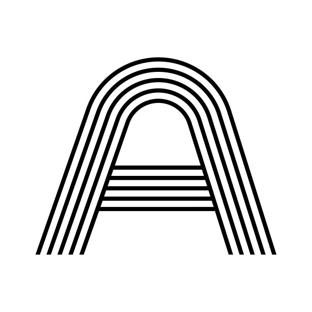 线形字母现代图标。字母线和一个草本缠绕设计。图片下载