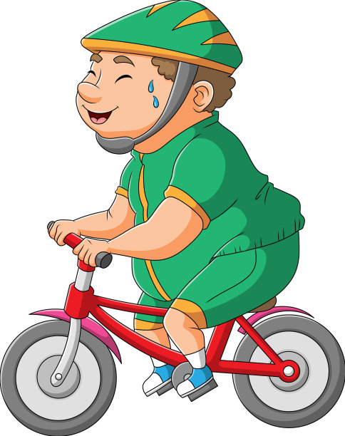 一个胖子正在骑自行车图片下载