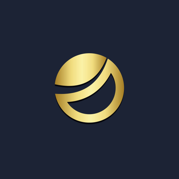 圆形抽象金色logo图片下载