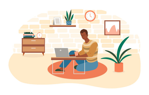 自由职业或远程工作的概念图片下载