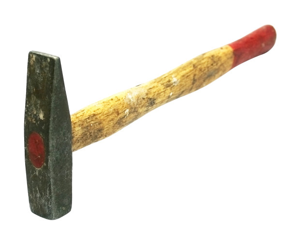 旧锤子孤立在白色背景上图片下载