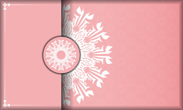 粉色横幅与希腊白色图案和地方图片下载