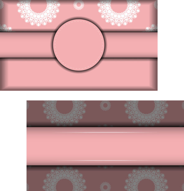 小册子模板在粉红色与年份图片下载