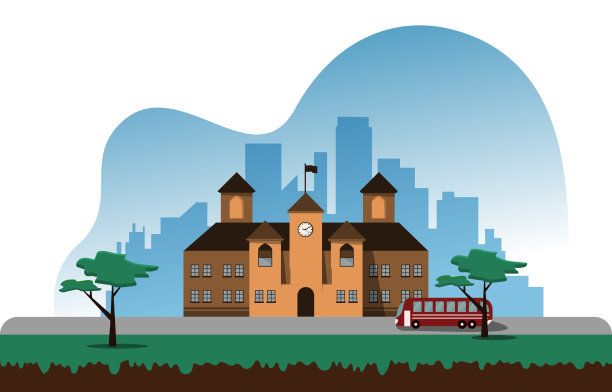 公交学校建筑学习型教育图片下载