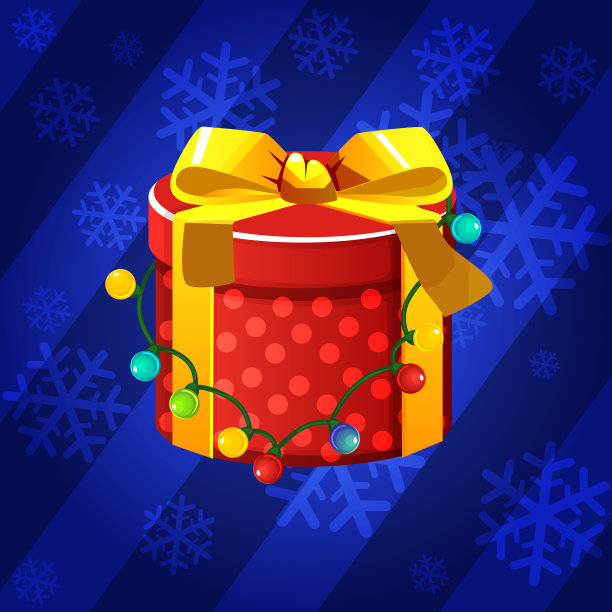 圣诞礼物红盒子与图形设计的蝴蝶结图片下载