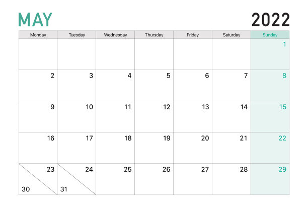 2022年5月台历图片下载