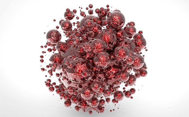 许多镜面大理石的小球在白色背景的零重力下翱翔，抽象呈现出三维图像图片下载