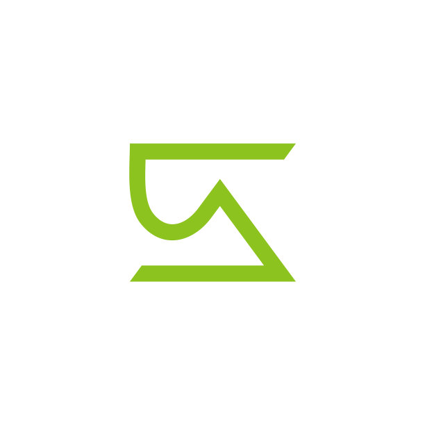 字母三角绿山几何线。图片下载