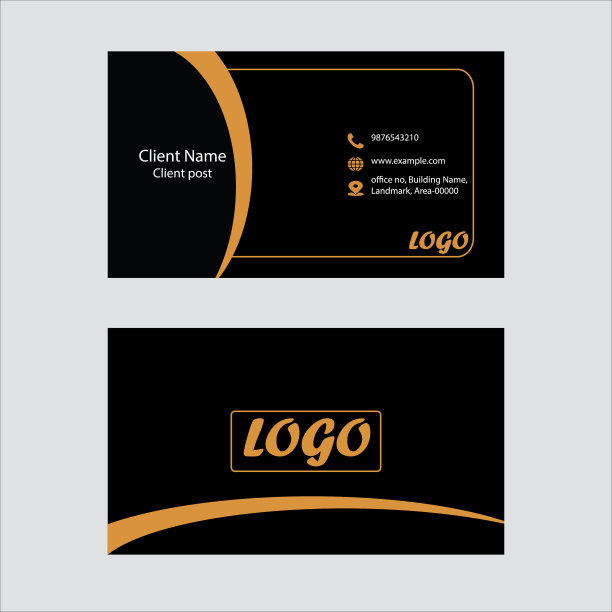 双面名片完全可编辑的现代平面图片下载