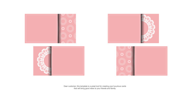 带有豪华白色图案的粉红色名片图片下载
