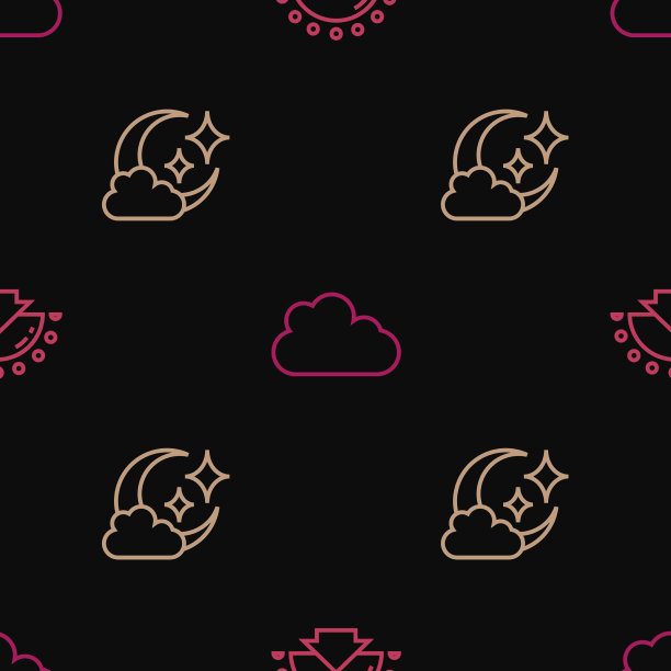 在日出云和月亮之间设置无缝线图片下载