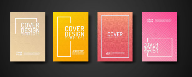 封面设计模板集与几何线条纹理图案背景图片下载