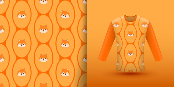 狐狸无缝图案衬衫图片下载