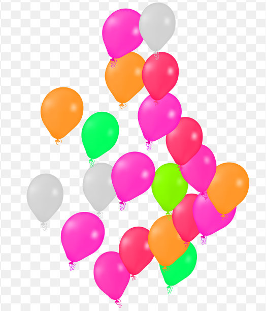 现实的氦气矢量气球各种颜色。生日快乐，在透明的背景新年晚会装饰。空气氦气球。庆典,图片下载