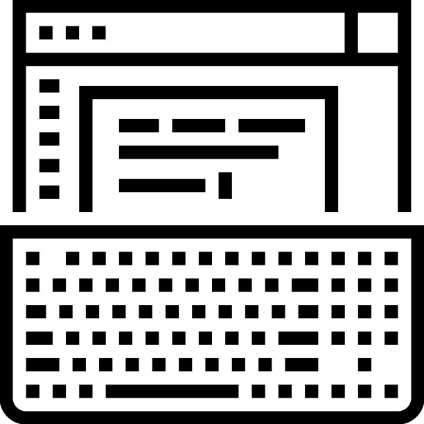 打字机职业线性图标图片下载