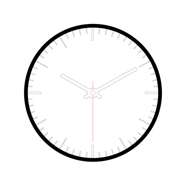 带秒的平钟。矢量插图。图片下载