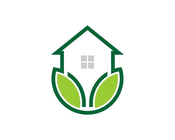 简单的房子，上面有简单的自然树叶图片下载