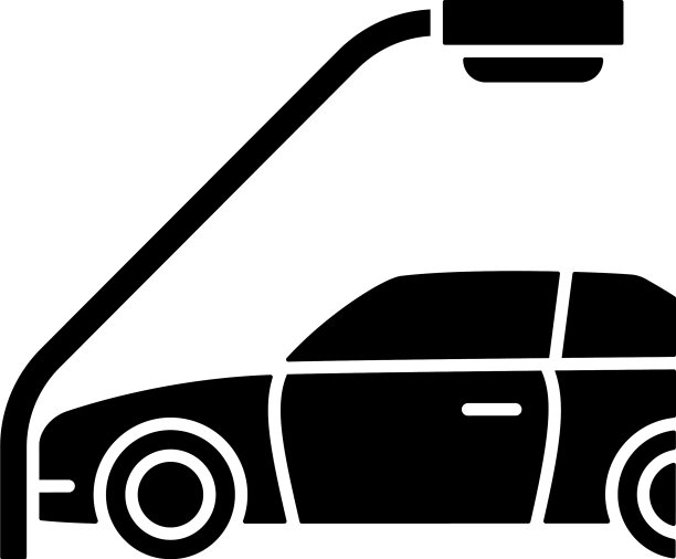 单车辆碰撞黑色字形图标图片下载