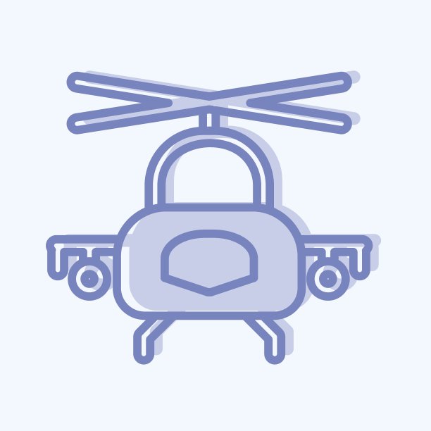 图标军用直升机。适合教育标志。两个音调的风格。简单的设计可编辑。设计模板向量。简单的说明图片下载