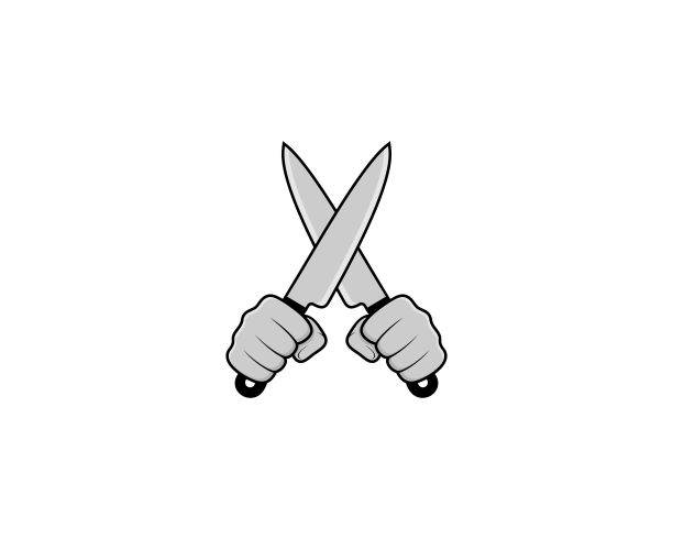 手握刀矢量插图图片下载