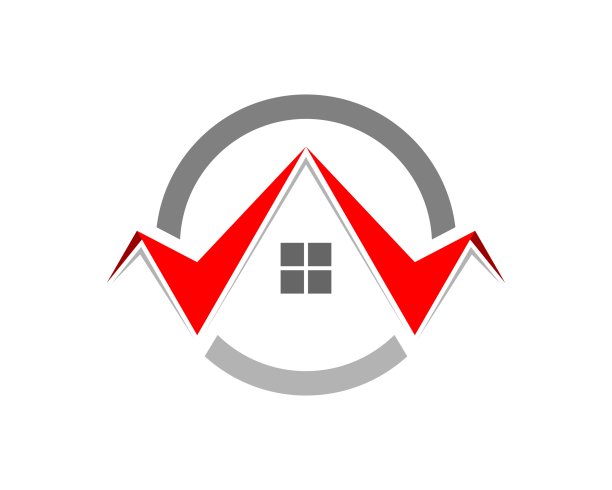 里面有房地产房子的圆形形状图片下载