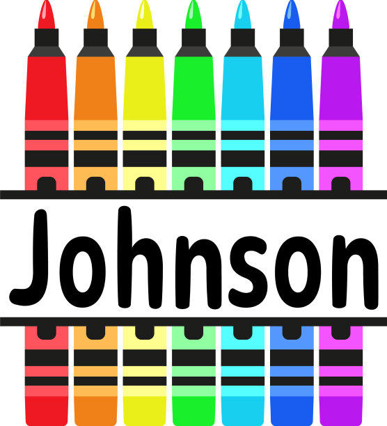 一组带有文字的蜡笔标记图片下载