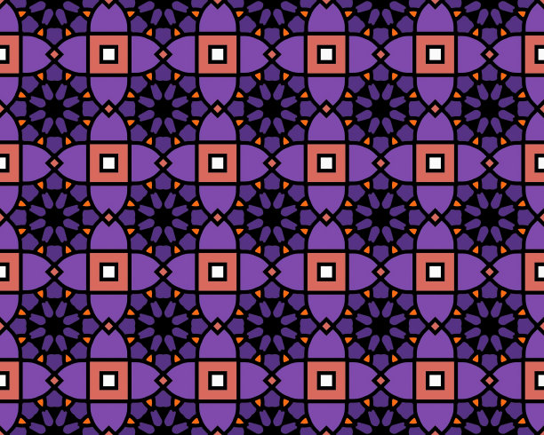 抽象的紫色插图与无缝的几何瓷砖图案图片下载