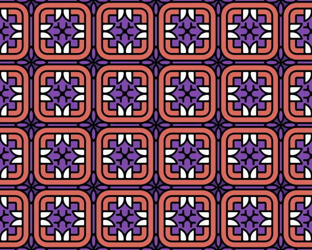 具有无缝几何瓷砖图案的抽象插图图片下载