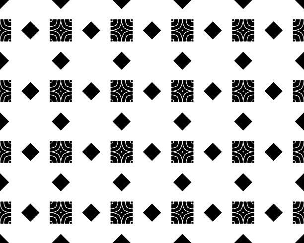 抽象的黑白插图与无缝的几何瓷砖图案图片下载
