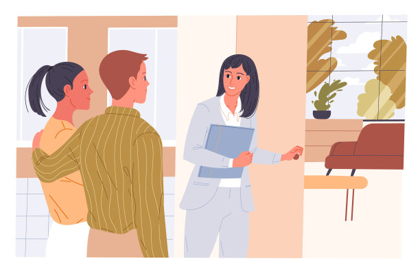 经纪人邀请买家来参观房子图片下载