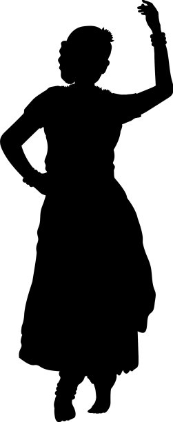 跳舞的印度女人的剪影印度文化图片下载