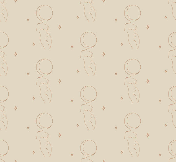 抽象背景无缝图案彩色月亮图片下载