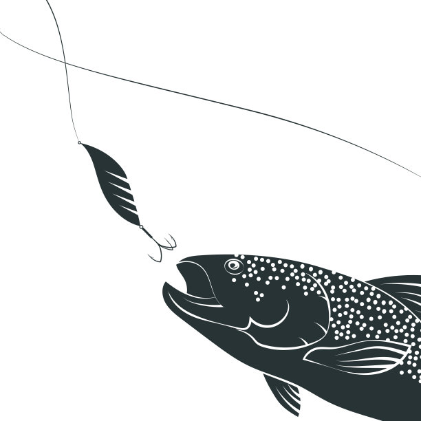 鱼饵和小玩意儿，鱼跳上钩了图片下载