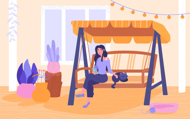 女人休息与智能手机的概念图片下载