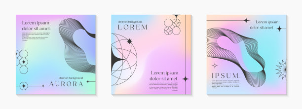 矢量网格梯度背景线框几何形状，复制空间的文本图片下载