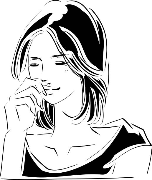 被称赞又害羞的女人图片下载