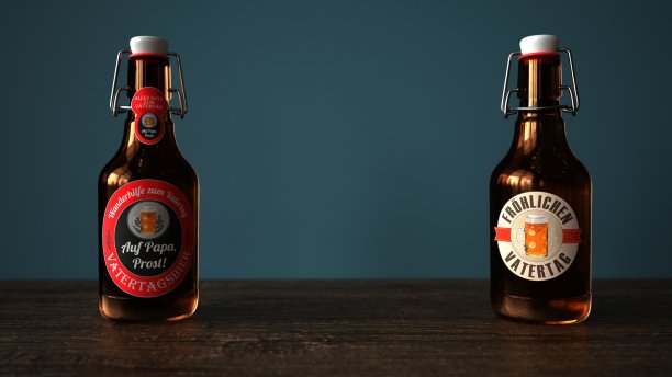 啤酒瓶父亲节图片下载