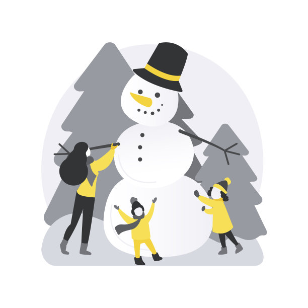 堆雪人是抽象的概念图片下载